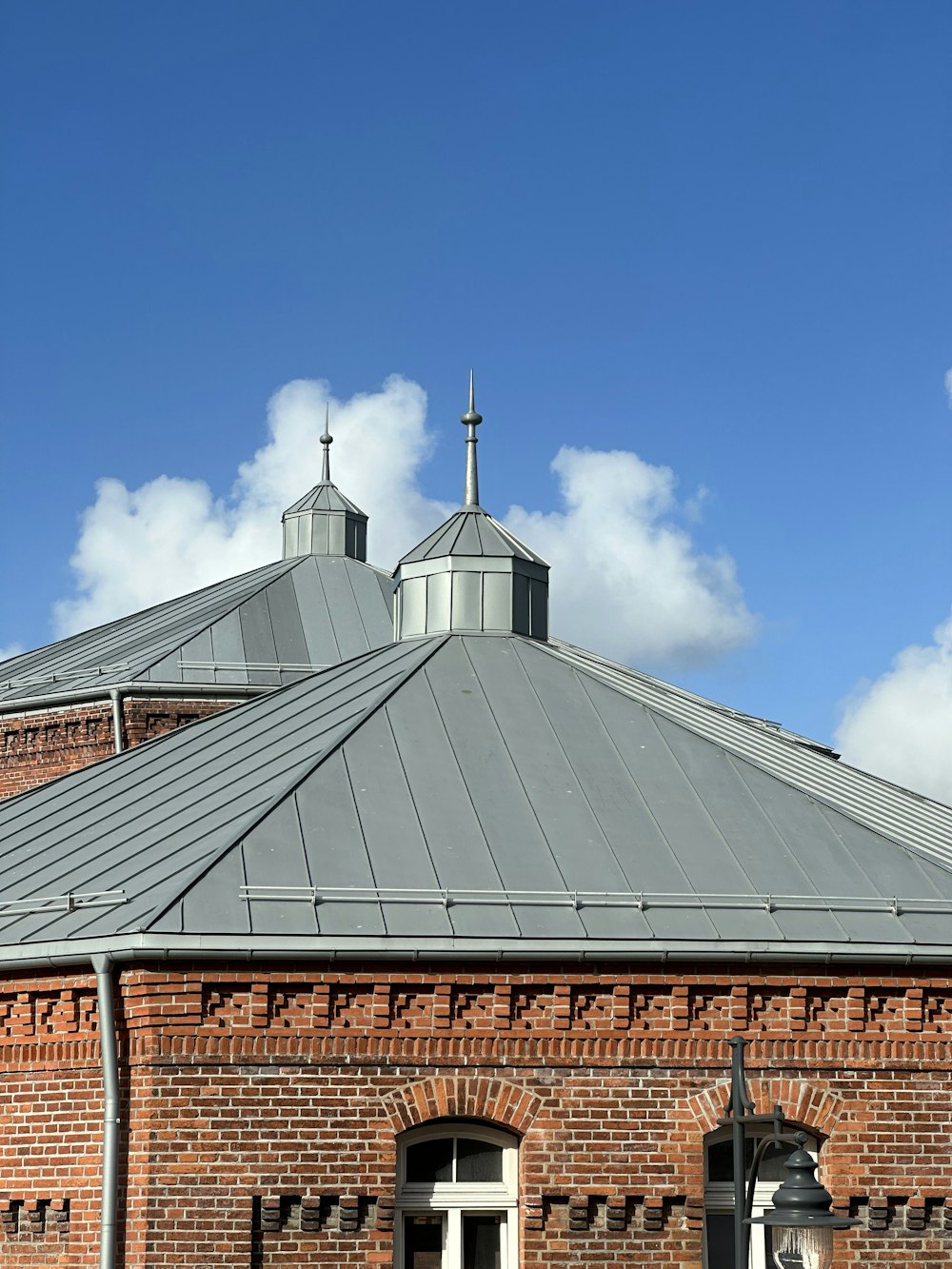 a building with a large roof