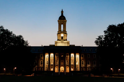 a large building with a clock tower