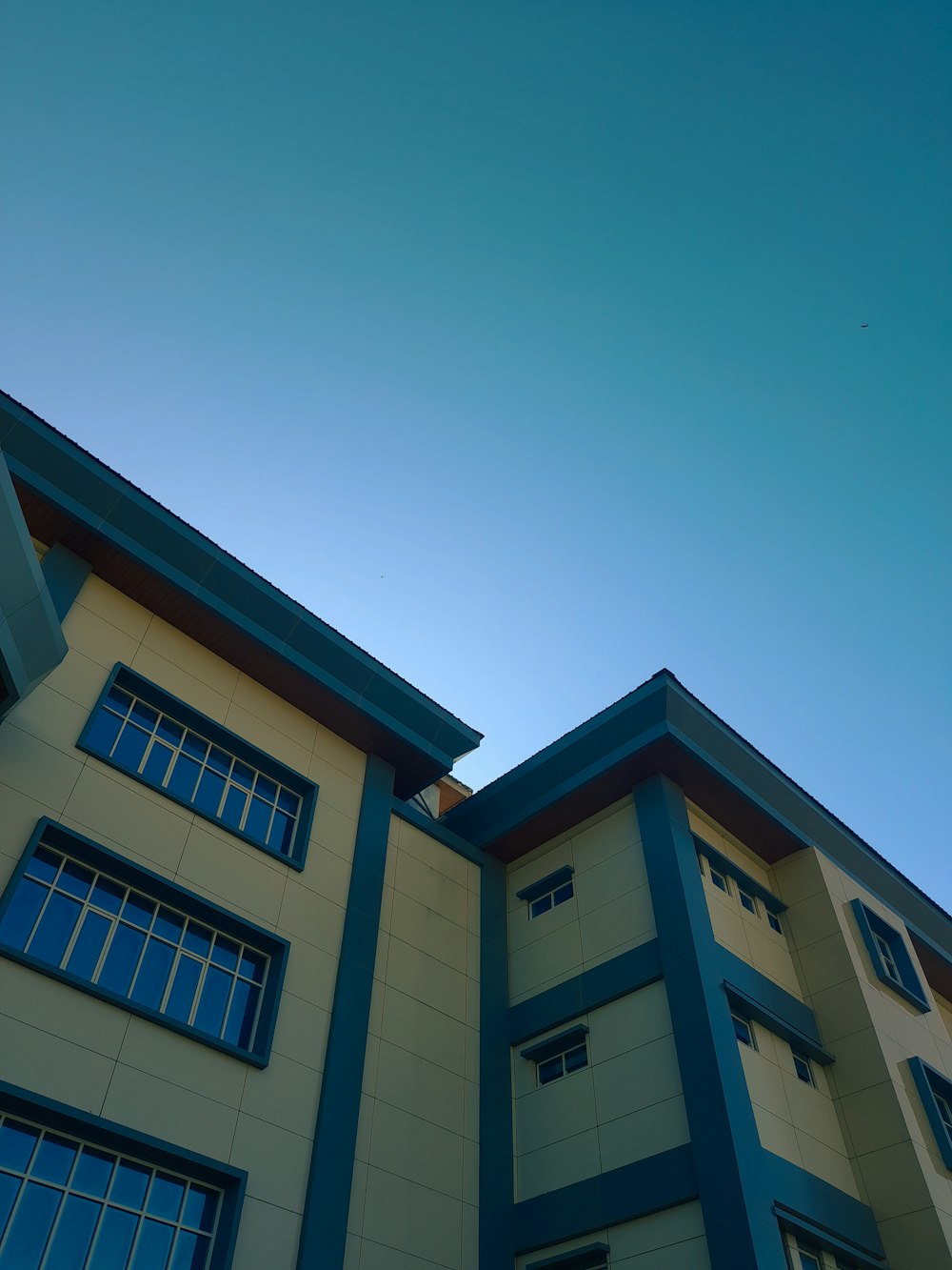 a building with blue sky