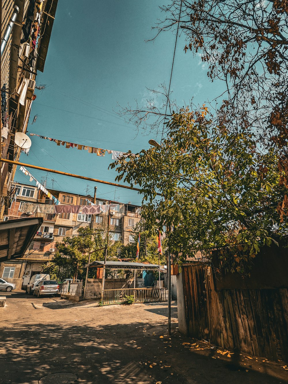 a street with buildings on the side