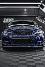 a blue sports car