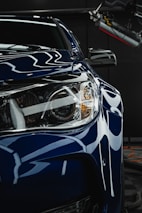 a close up of a sports car