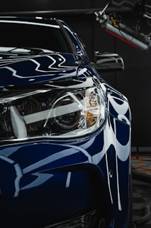 a close up of a sports car