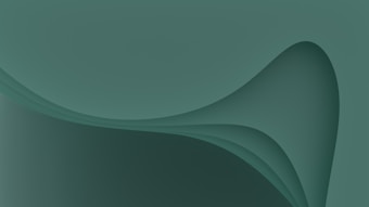A smooth, abstract design featuring overlapping, gradient curves and shapes in varying shades of green.