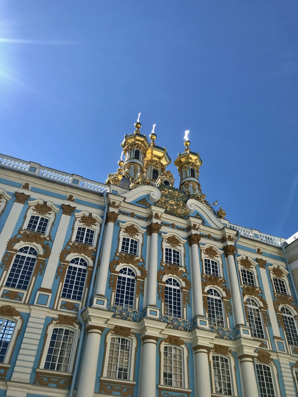 a building with columns and a tower