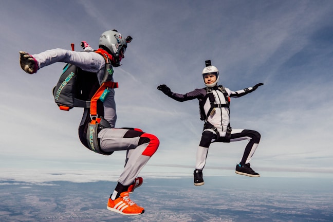 A close-up of skydiving gear ready for the next jump.