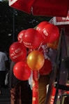 a group of red balloons