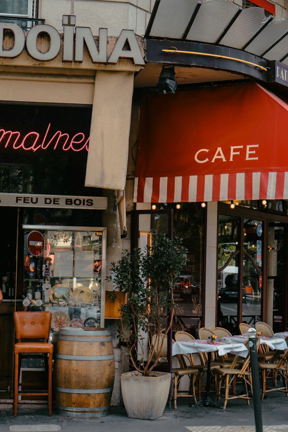 a restaurant with tables and chairs