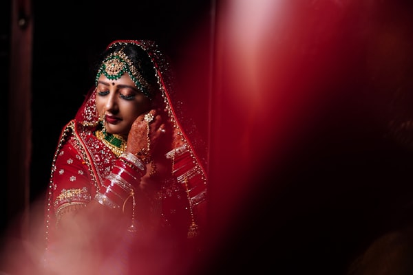 Royal Crimson Bridal Lehenga view 4