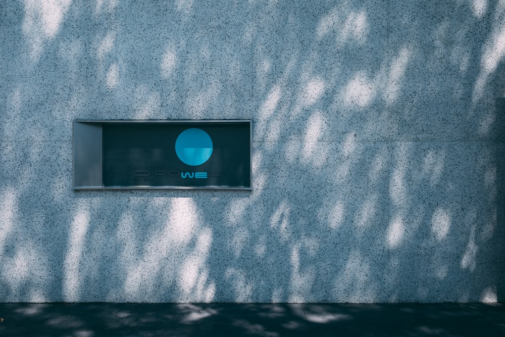 a screen with a blue circle on it