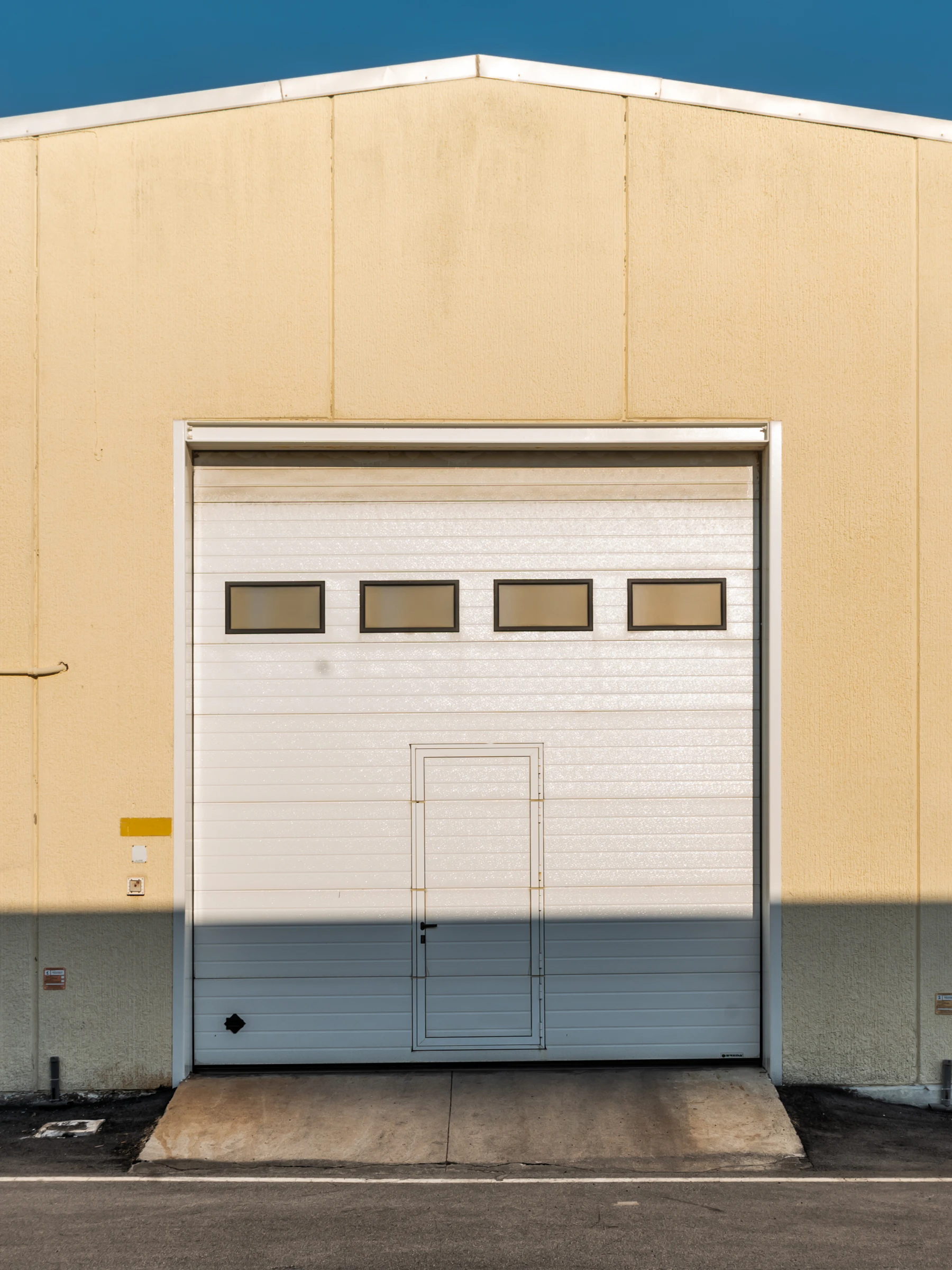 Modern garage door on a home exterior