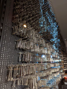 A professional setup showing bulk digital keys ready for fast delivery, illuminated by subtle neon lighting.