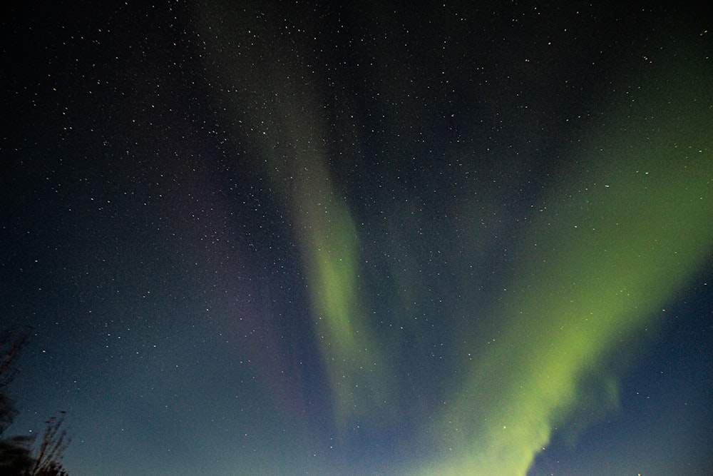 Luces verdes en el cielo