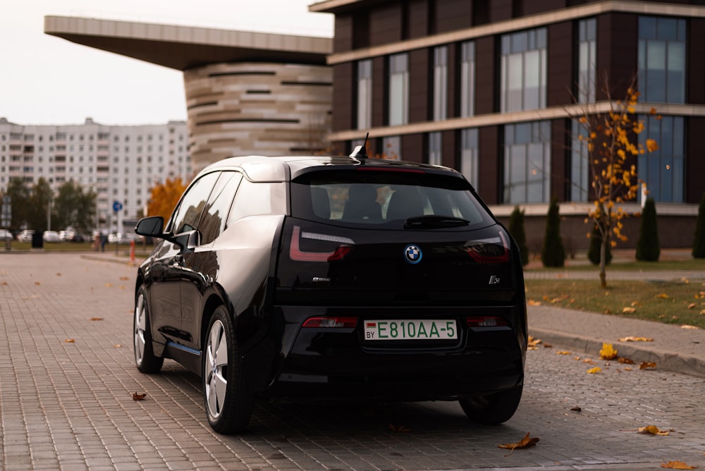 a car parked on a brick road