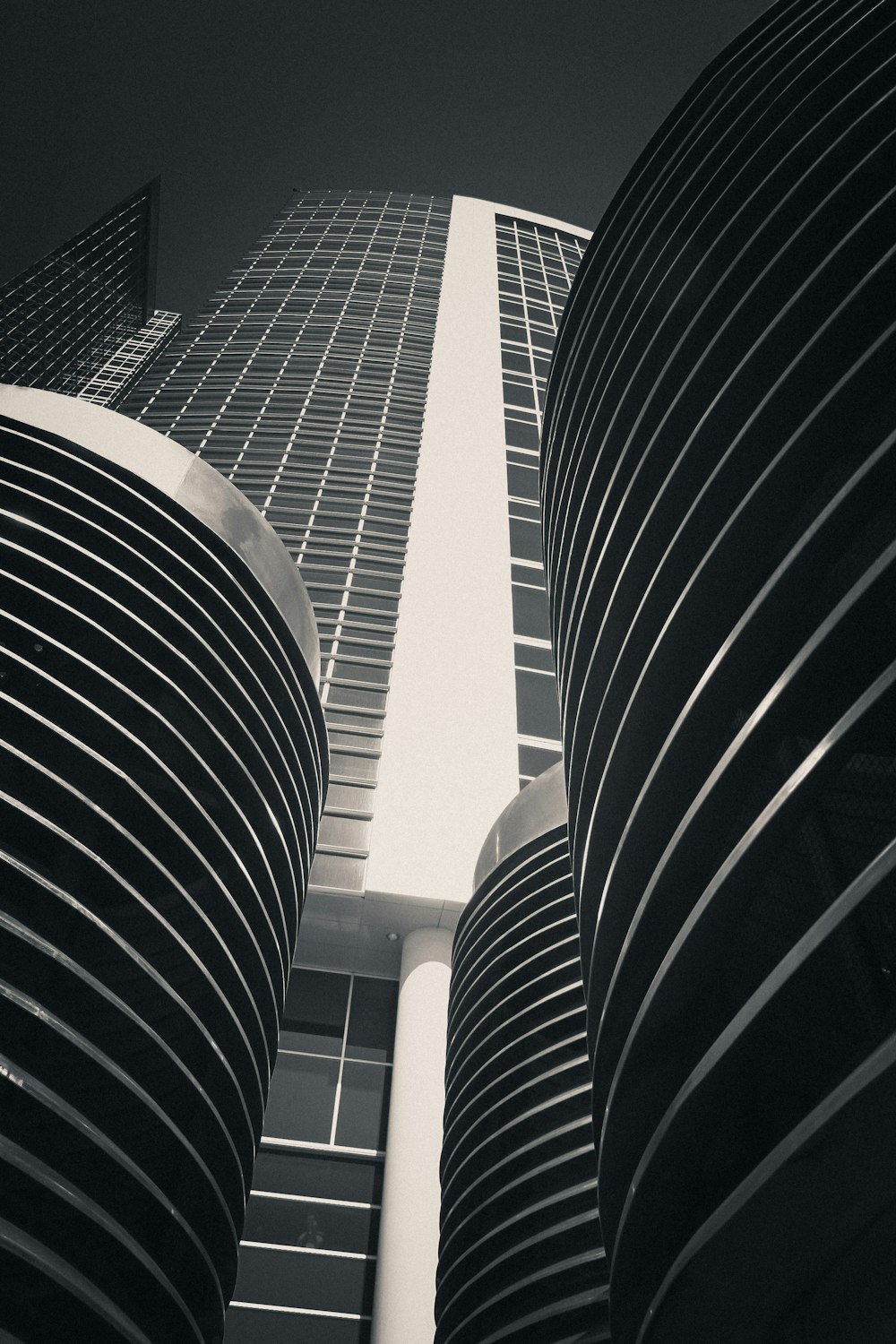 a low angle view of tall buildings