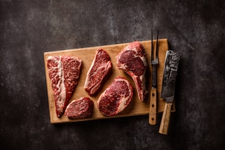 a tray of meat