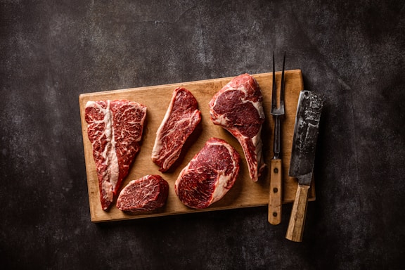a tray of meat