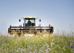 a tractor in a field