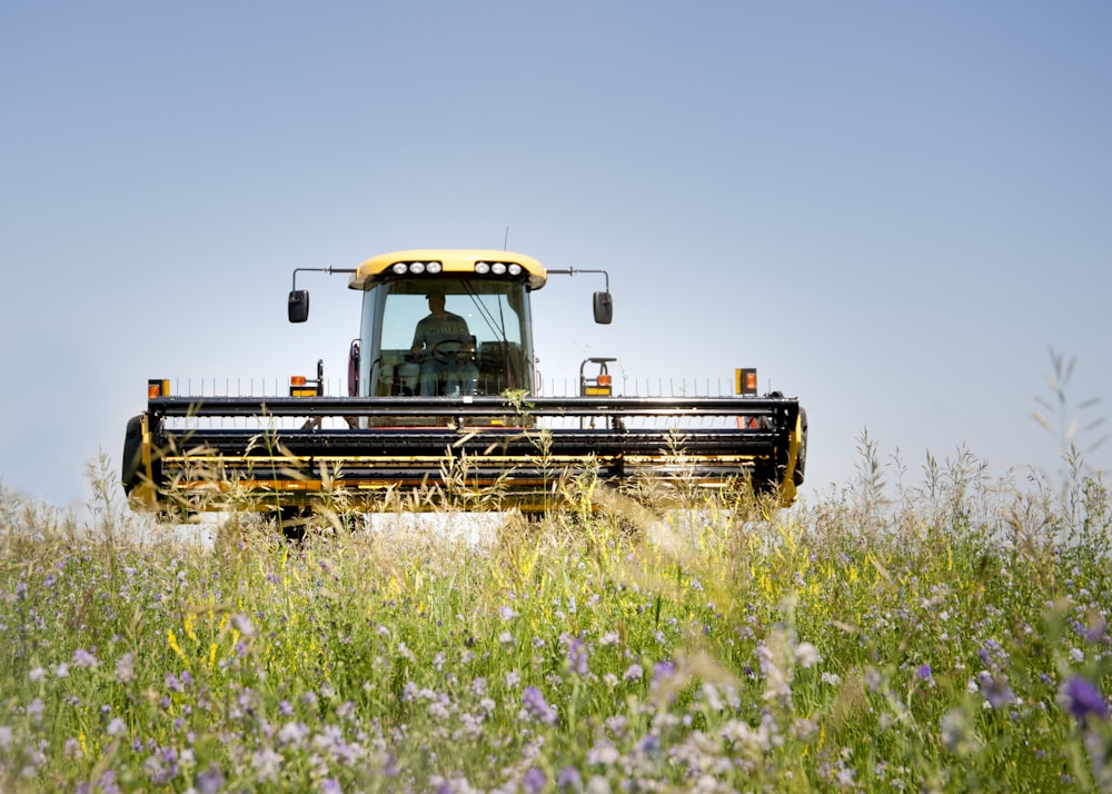 a tractor in a field