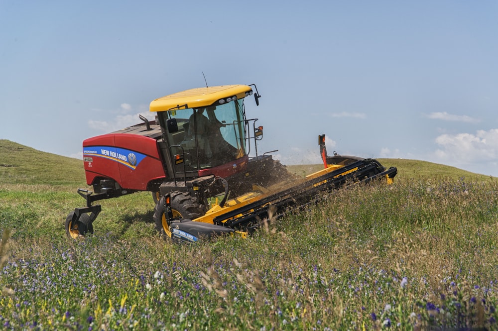 a tractor in a field