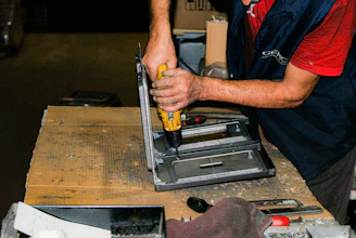 a man using a machine