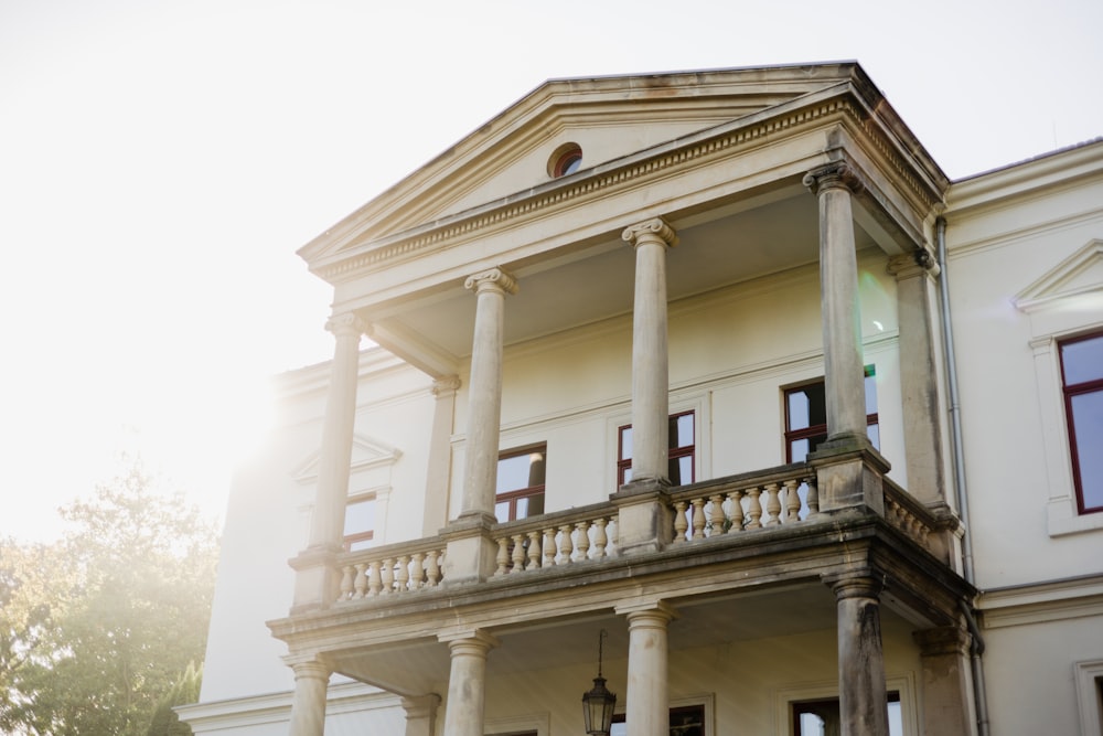 a large white building with columns