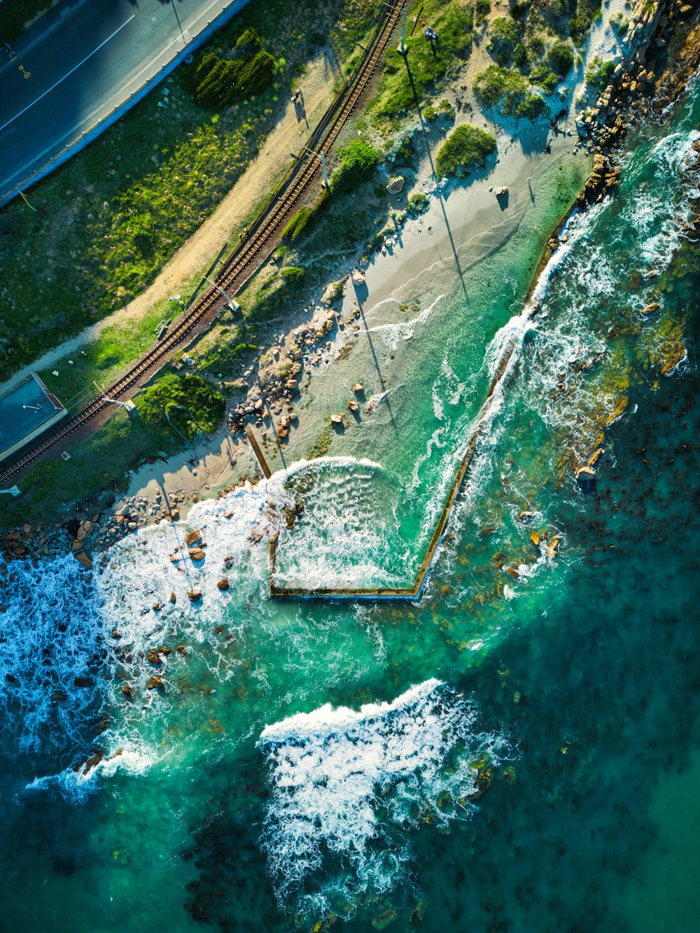 a river with a bridge over it