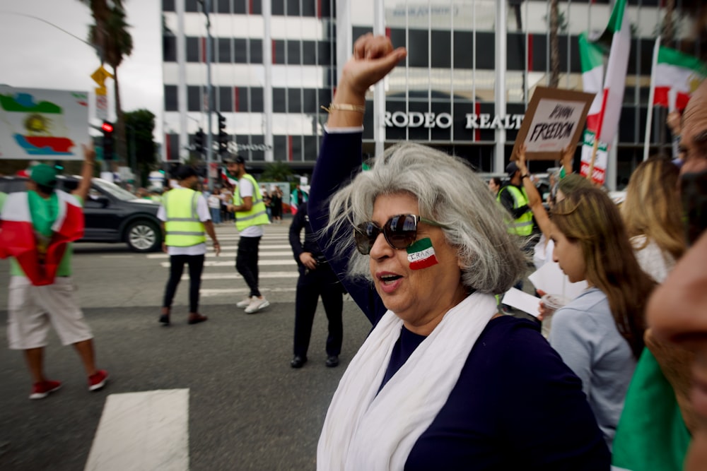 a person holding a sign