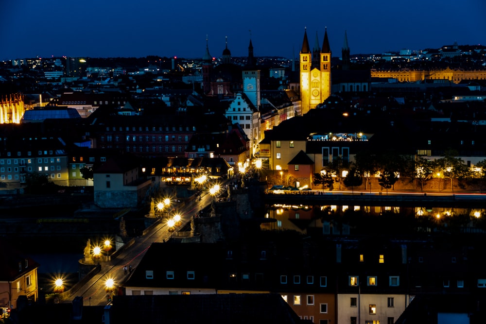 a city at night