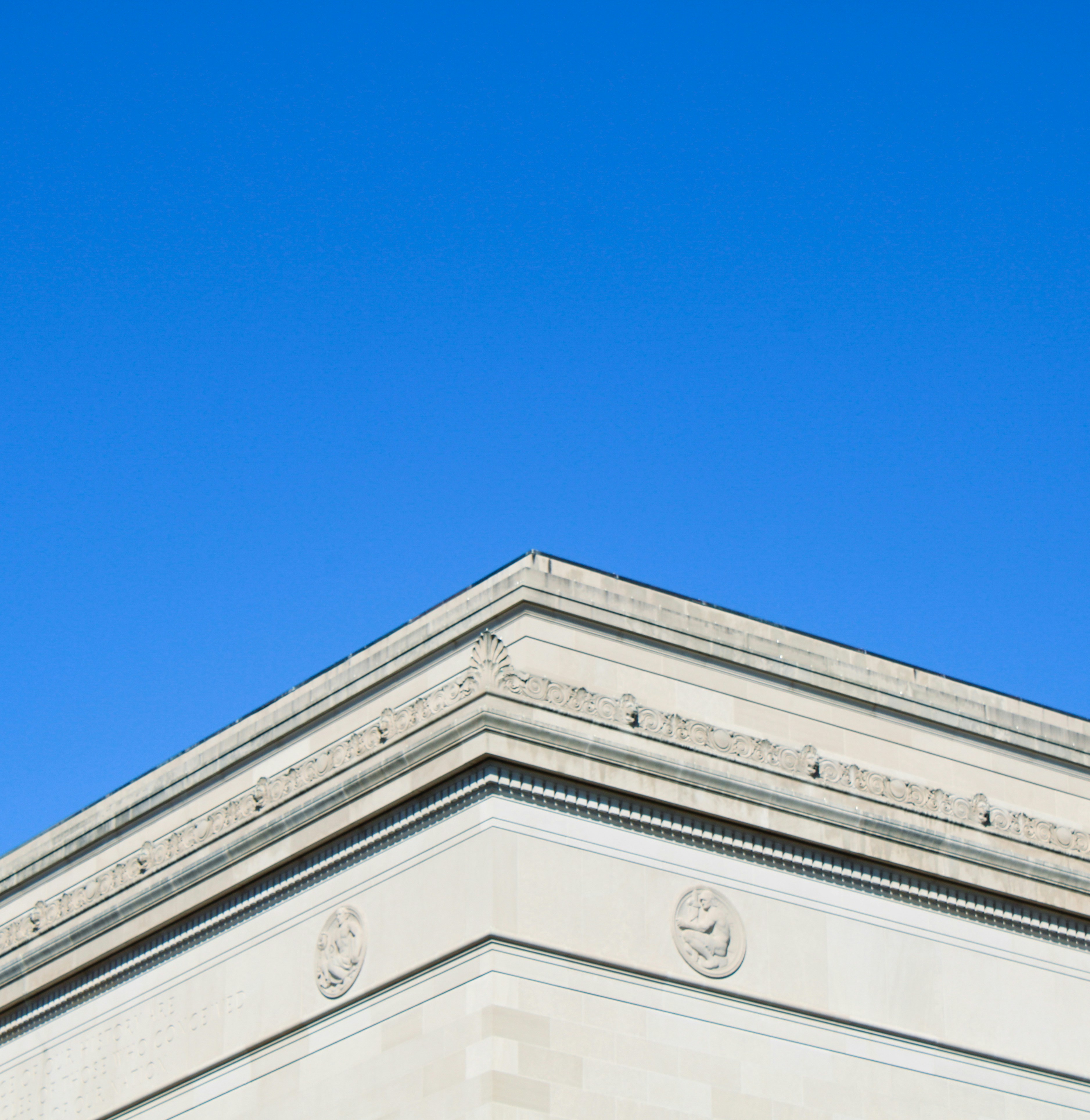 a building with a blue sky