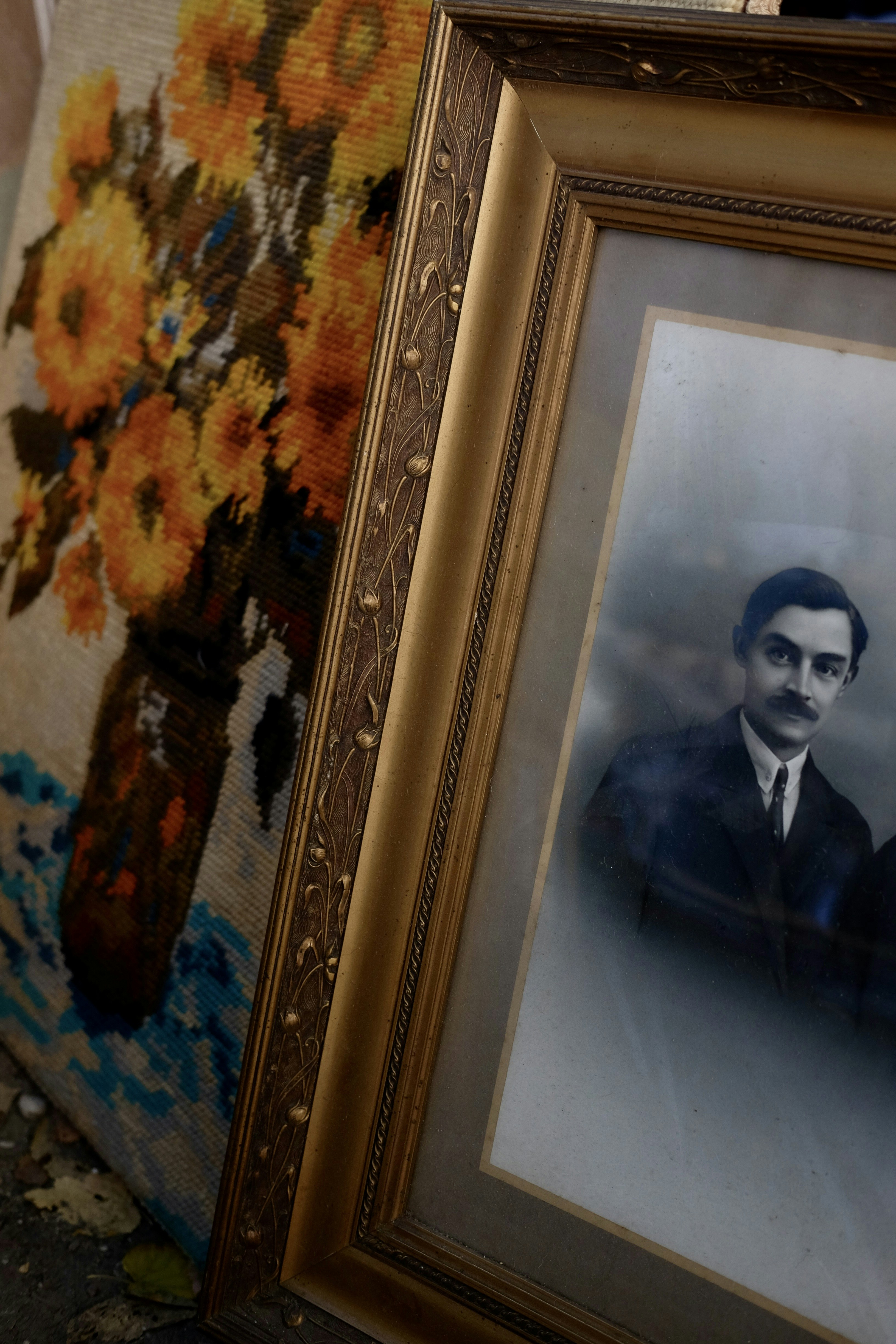 a framed picture of a person