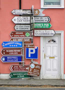 a sign board is posted on a building