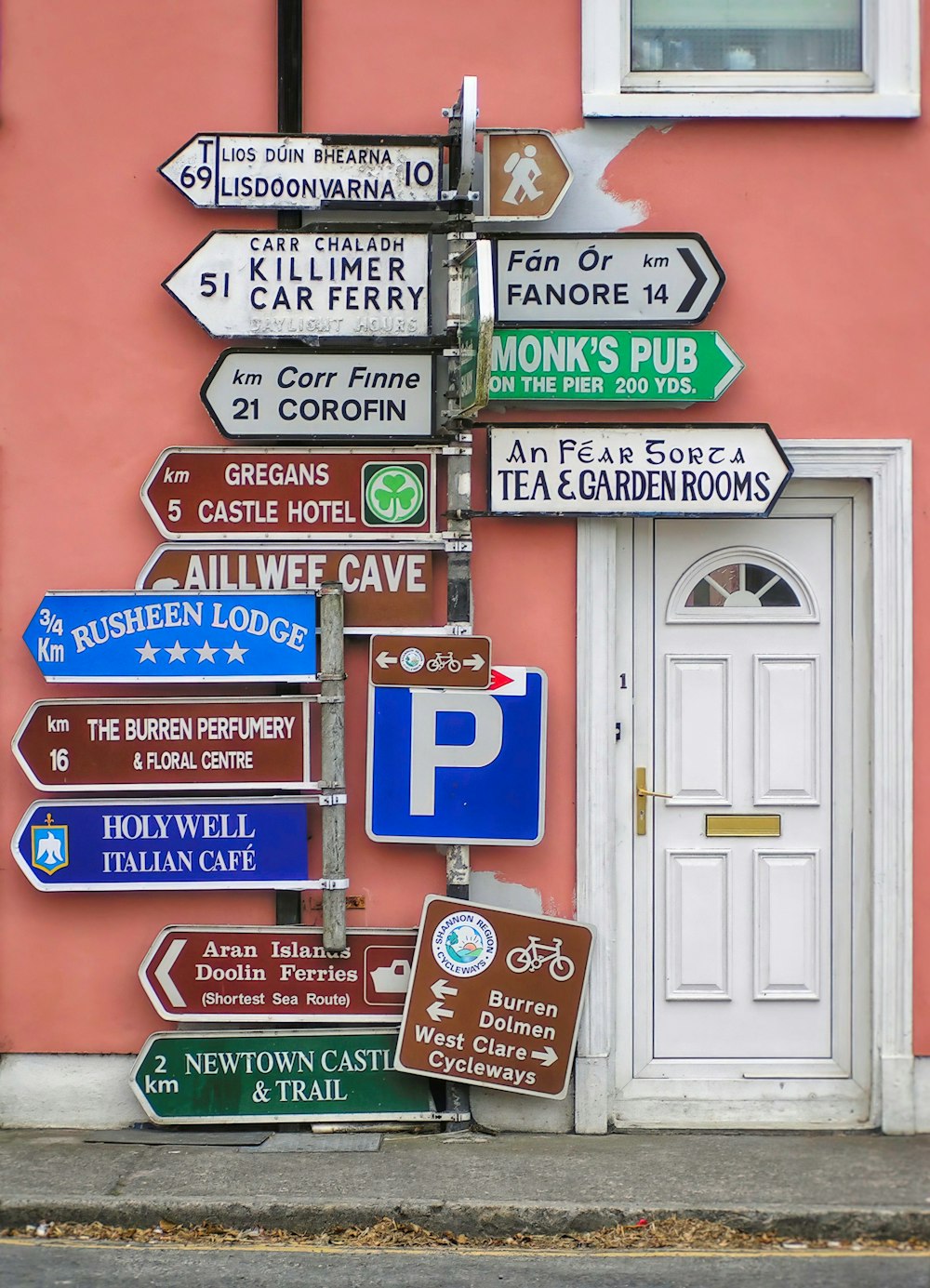 a sign board is posted on a building