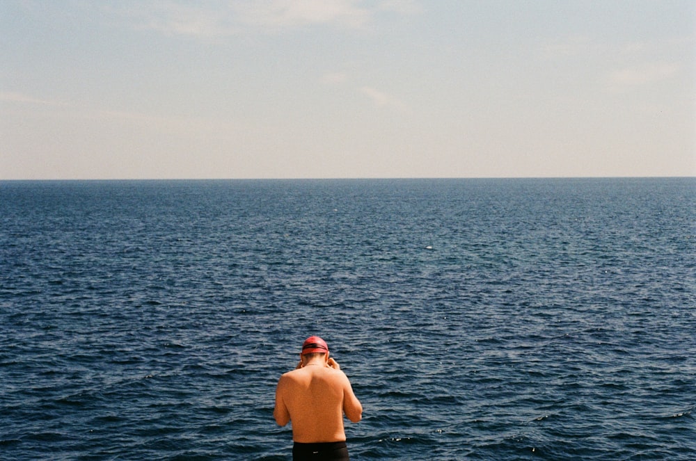 a man standing in the water