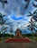 A close-up of the Voortrekker Monument with dramatic clouds overhead.