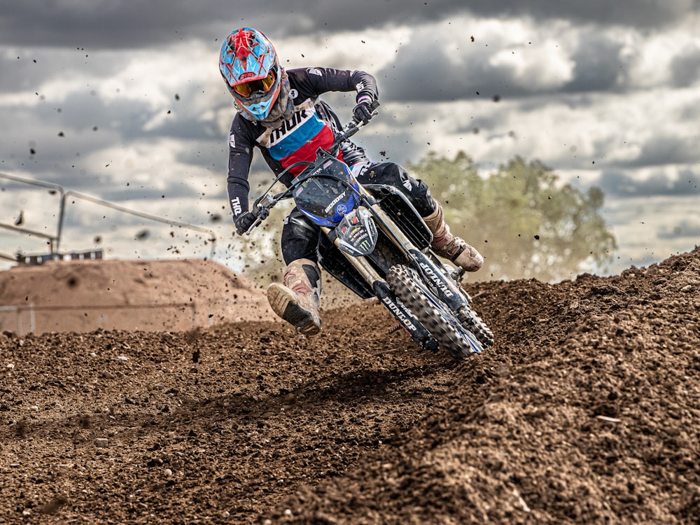 a man riding a dirt bike