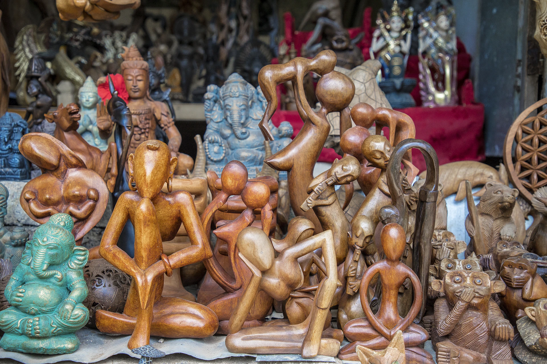 a group of statues