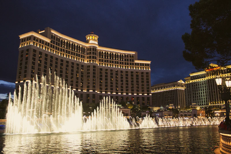 The Bellagio and Las Vegas Strip at night