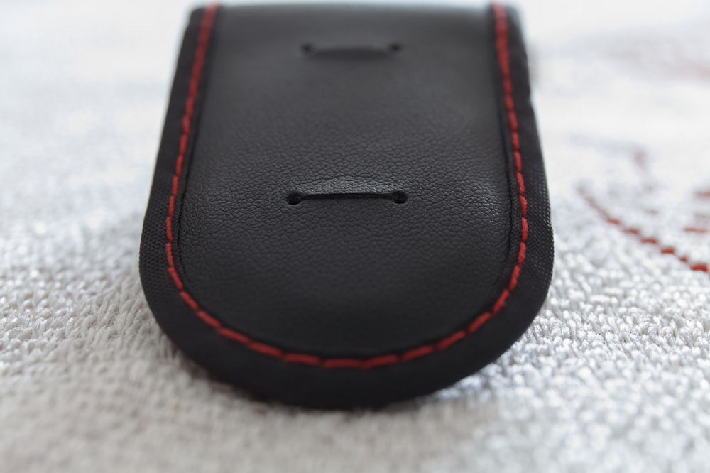 a black and red electronic device