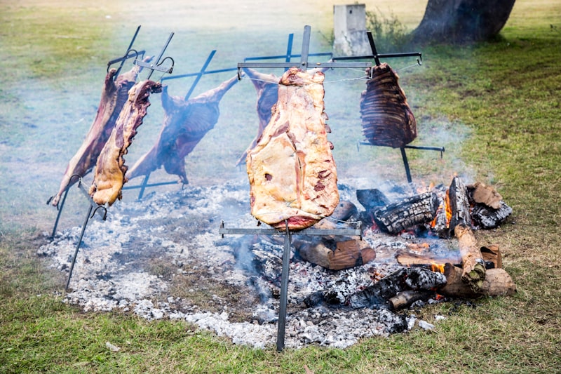 Brasas y fuego encendido de la parrilla