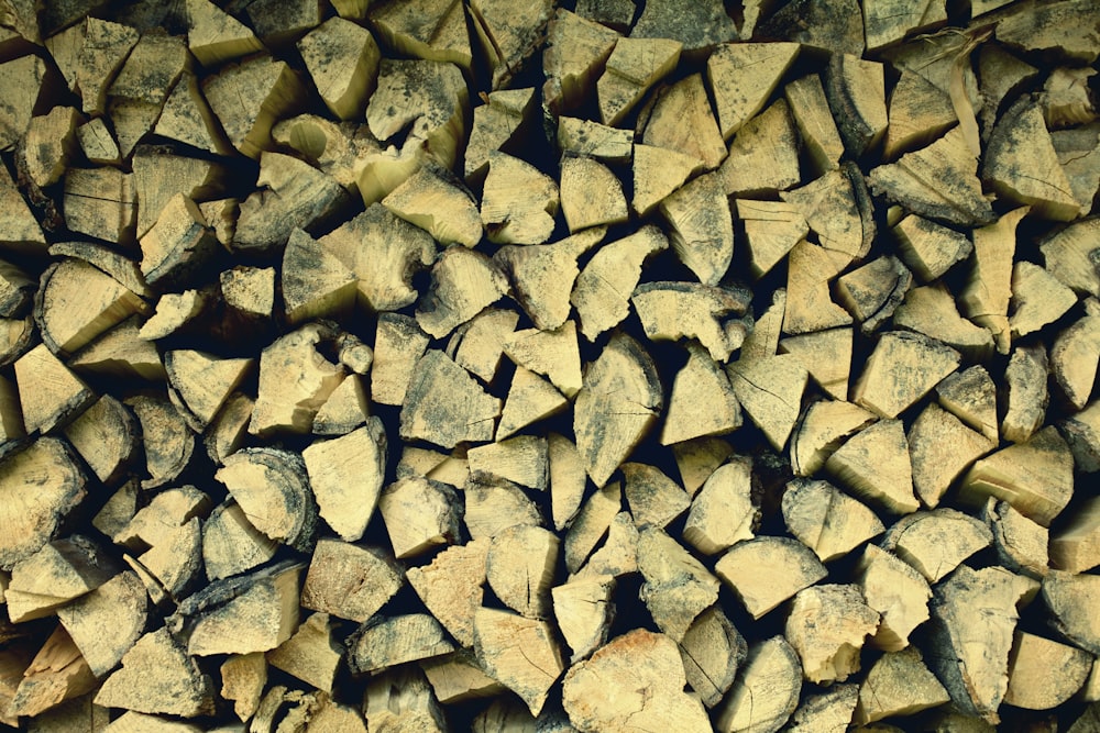 a pile of cut wood