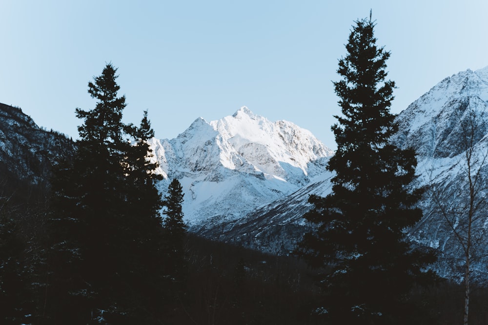 a snowy mountain range