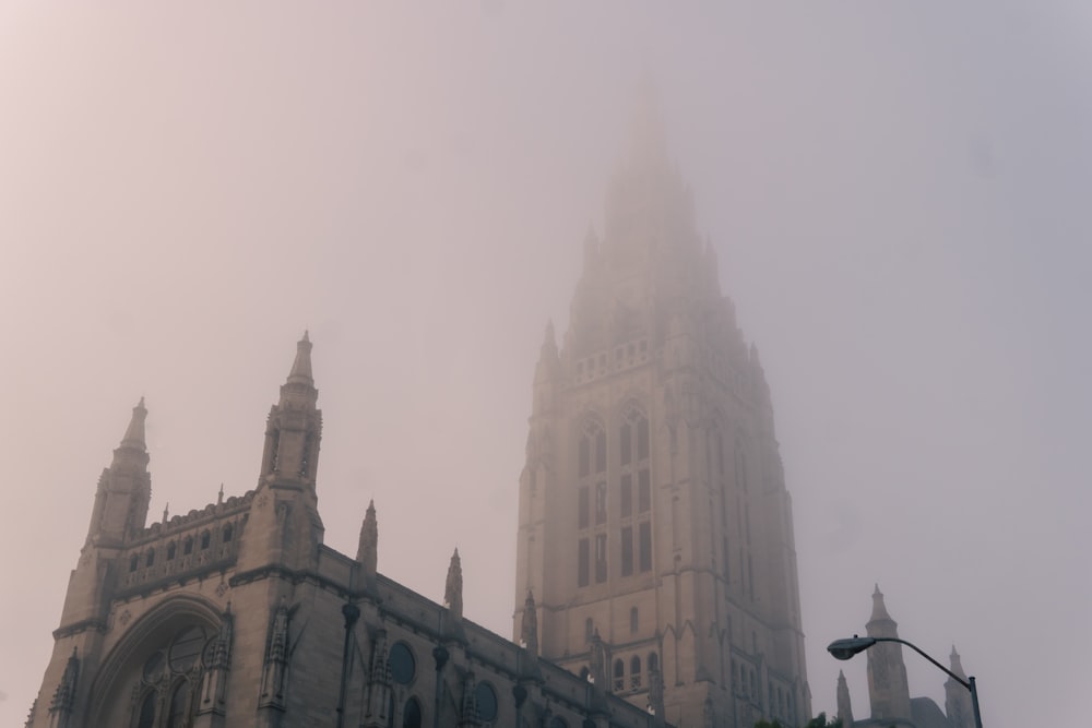 a large building with towers