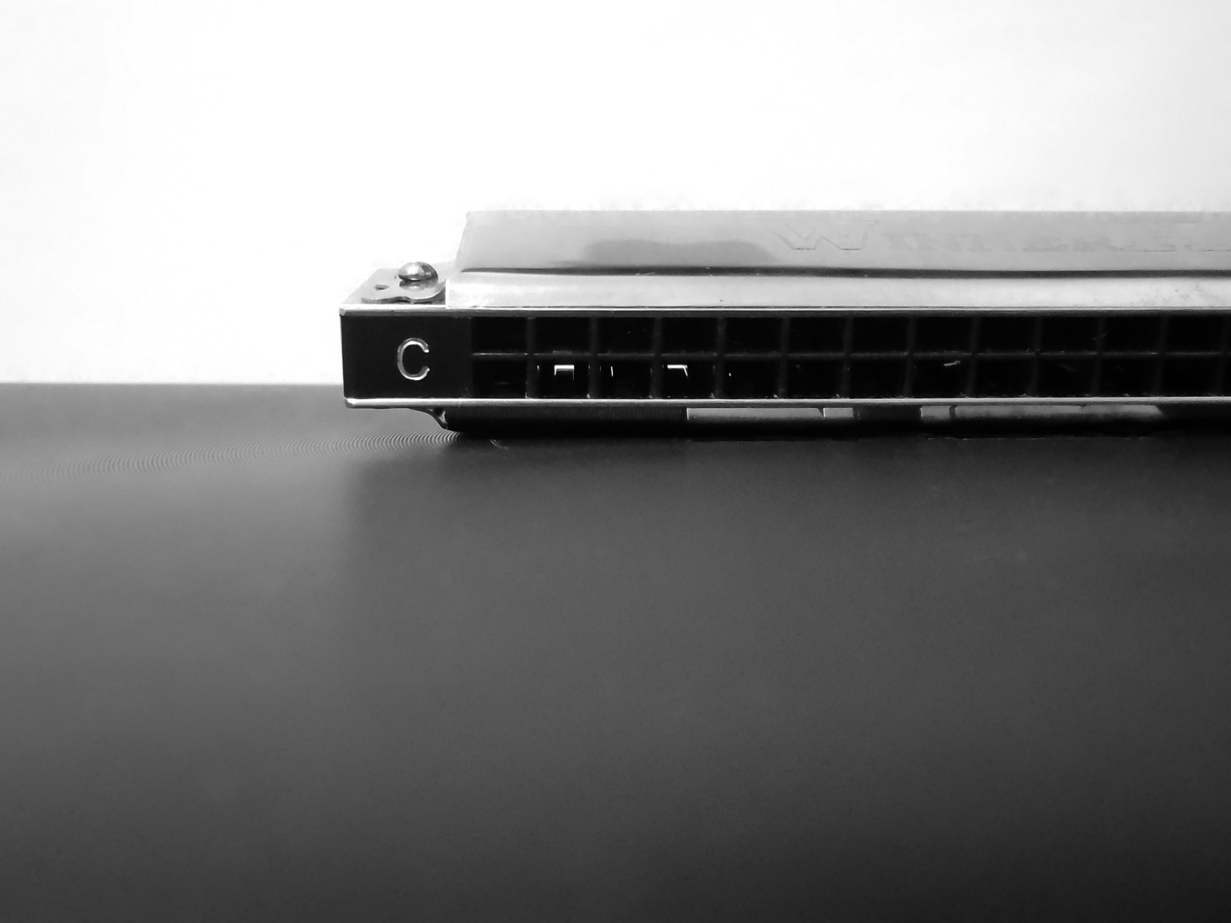 a black and white photo of a guitar