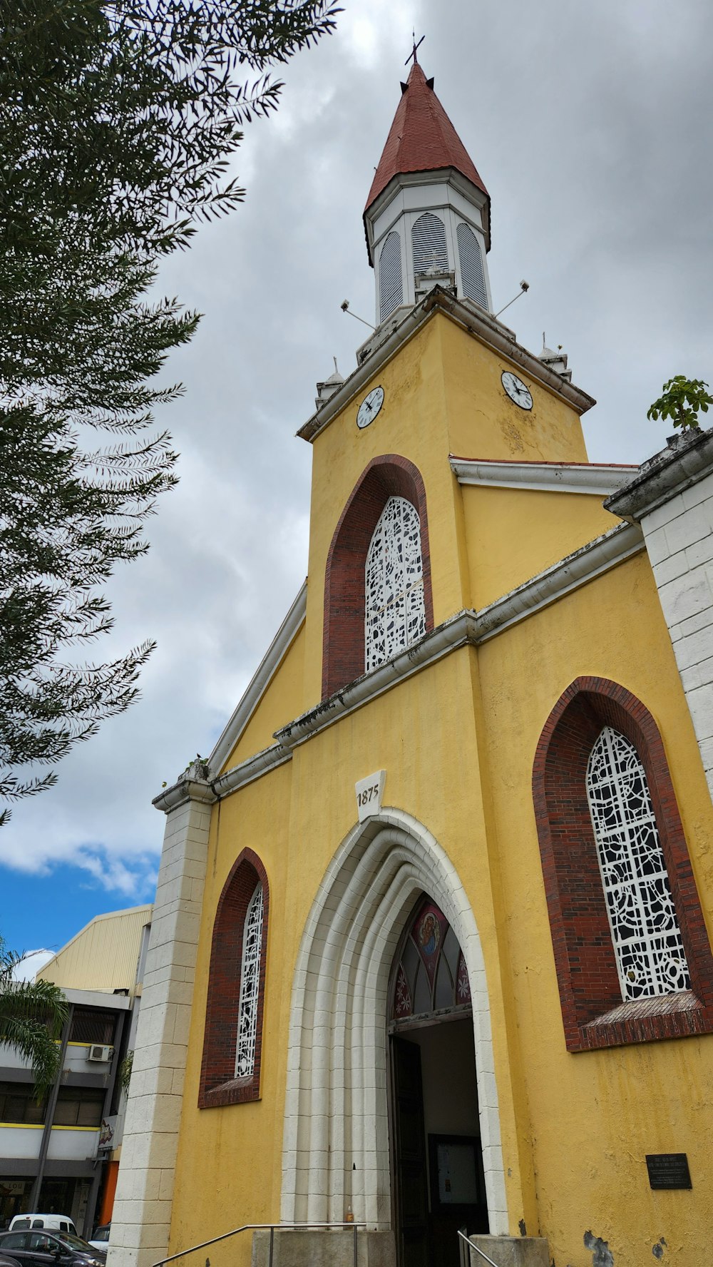 a church with a tower