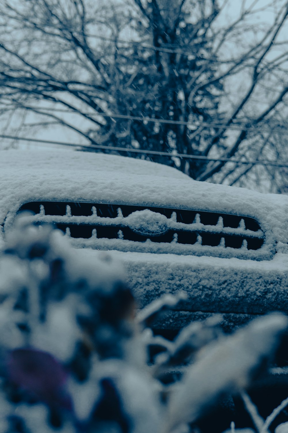 a car covered in snow