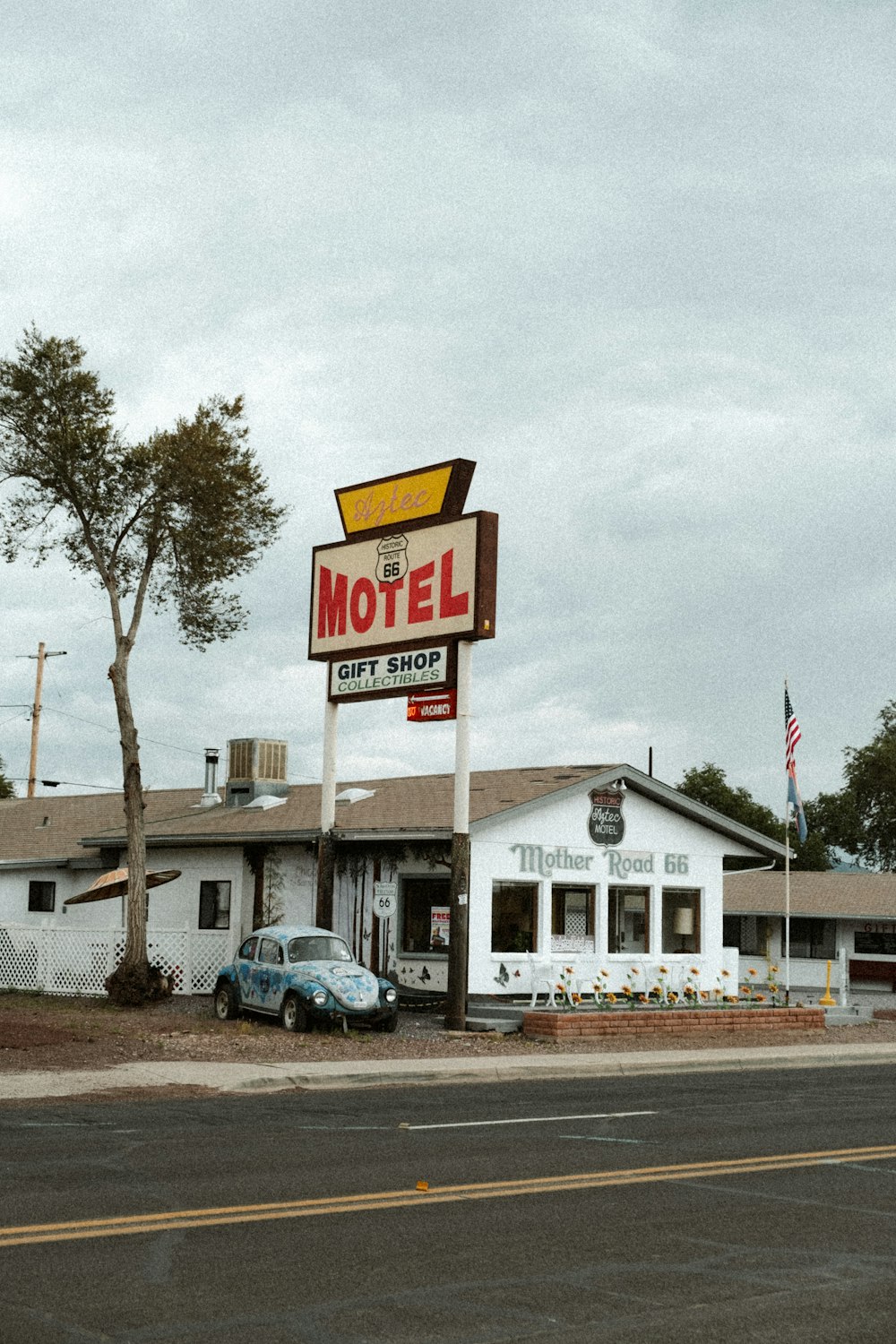 a car parked in front of a building