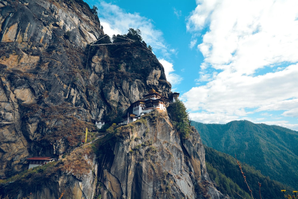 a building on a rocky cliff