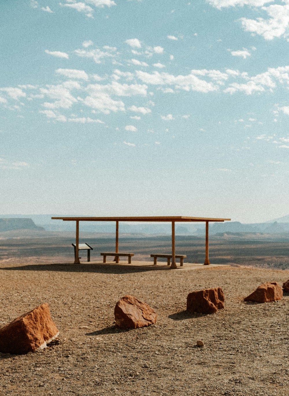 a bench sits unoccupied