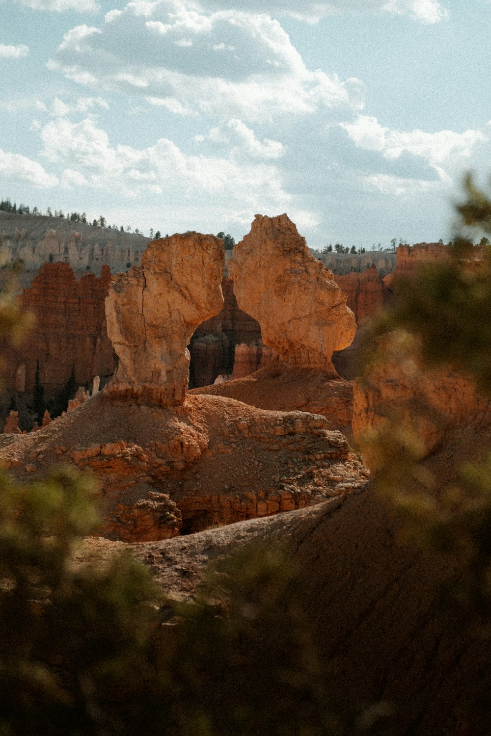 a canyon with a few people standing on the side